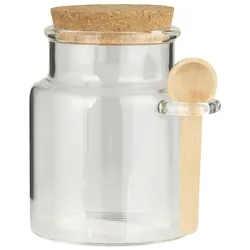 IB Laursen Glaskrug mit Korken und Holzlöffel, 300 ml, 9,8 x 8 x 11 cm