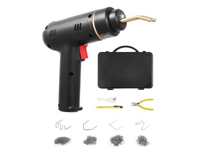 VEVOR Soudure Plastique sans Fil\, 120 W\, Pistolet de Soudage Plastique Rechargeable 400 Agrafes de Soudage\, Kit Réparation Pro Pare-chocs Voiture pour Kayak\, Jouets\, Réparation Fissures en Plastique