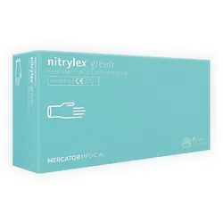 Mercator Nitrylex® minzgrün - Medizinische Nitrilhandschuhe, puderfrei, latexfrei in minzgrün 1x 100 Stück Größe: M