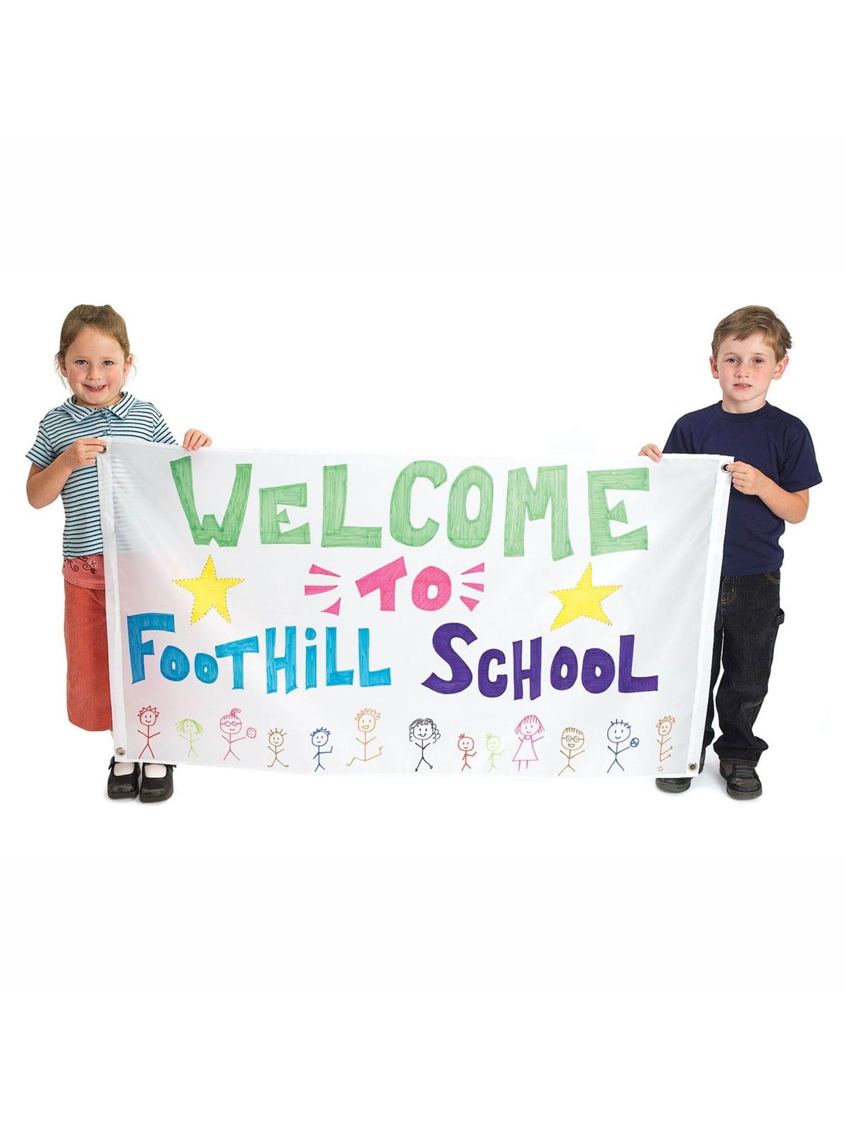 Colorations - Decorate your own Nylon Banner Large White Set of 2