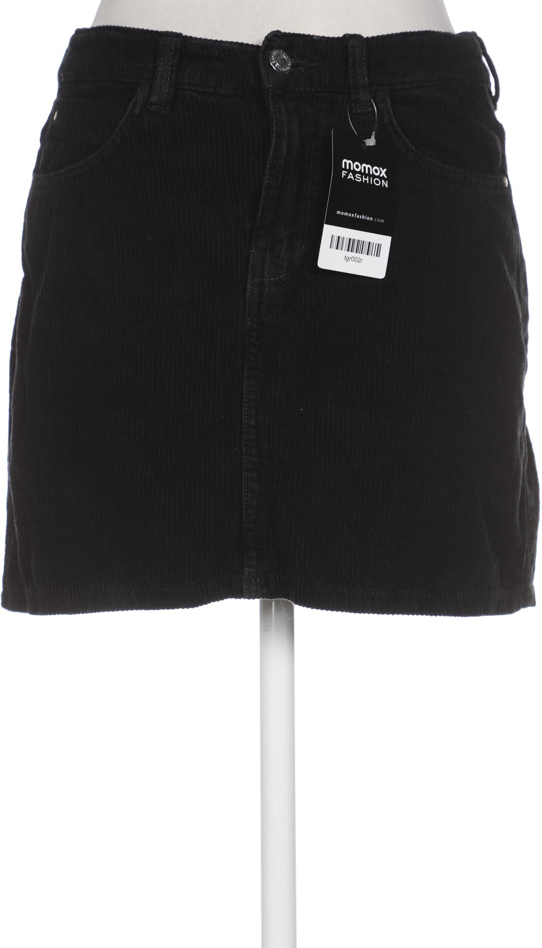 bershka Damen Rock, Schwarz, Gr. S, Baumwolle - Second Hand