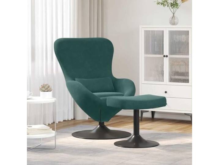 LPERTGFHU Samt Loungesessel, 360-Grad Drehbarer Wohnzimmersessel Inklusive Fußhocker, Modernes Design, Ergonomische Armlehnen