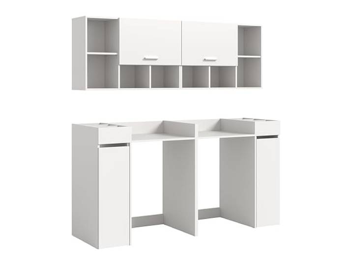 xonox.home – 6 TLG. Badkombination Free 190x195x60 cm in Weiß Nachbildung – Moderne Badezimmermöbel-Kombination – funktional, pflegeleicht & ideal für helle Raumkonzepte