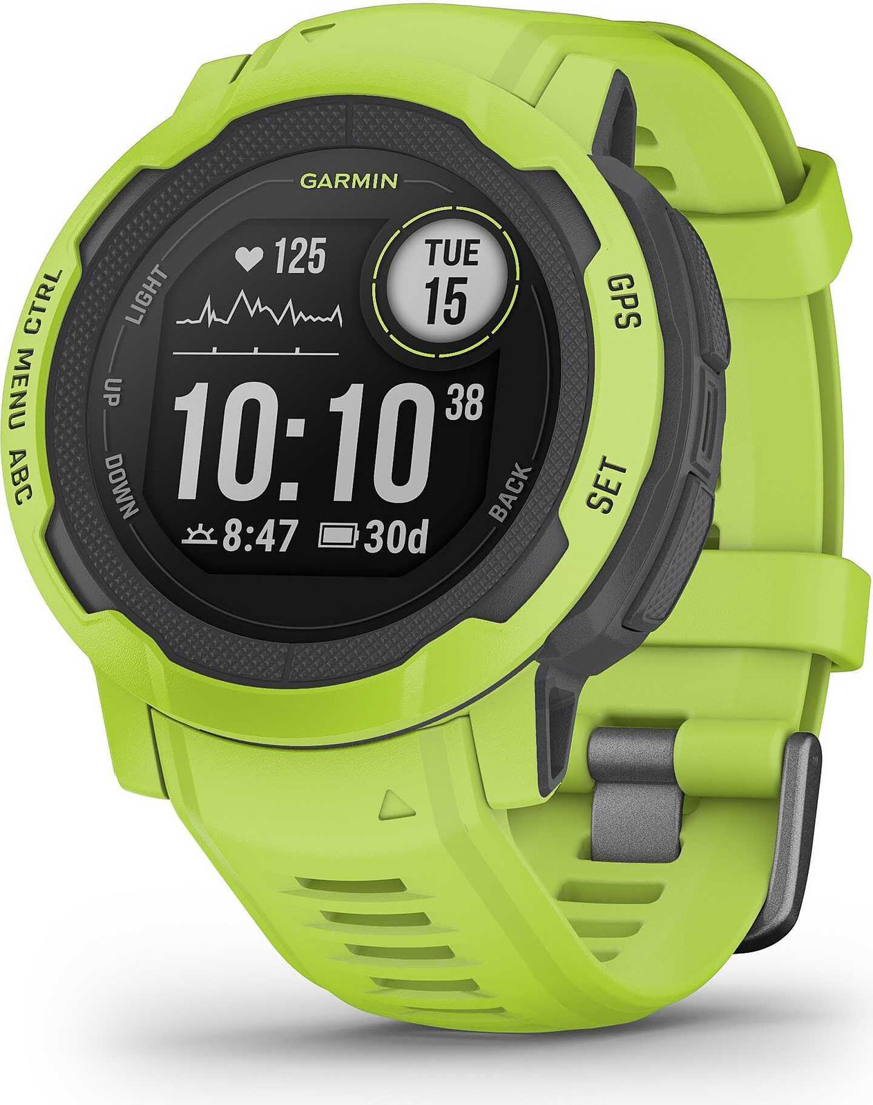 Garmin Instinct 2 Solar Outdoor Smartwatch, 45 mm, Electric Lime
