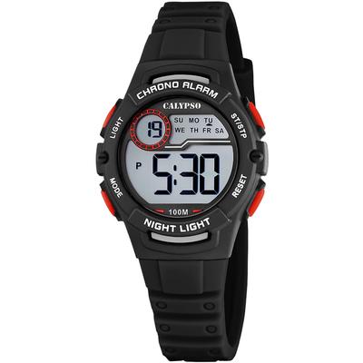 Chronograph CALYPSO WATCHES "Junior Collection", schwarz, Armbanduhren, Kinder, Chronograph, Kinderuhr, Quarzuhr, Armbanduhr, digital, Datum, Stoppfunktion