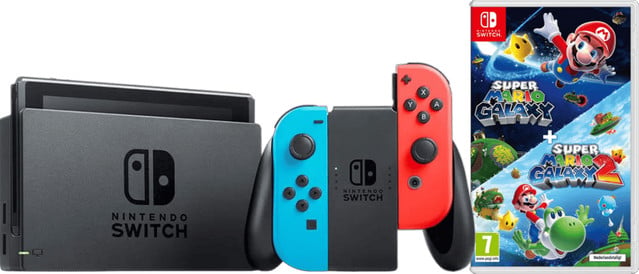 Nintendo Switch Rood/Blauw met Super Mario Galaxy 1+2