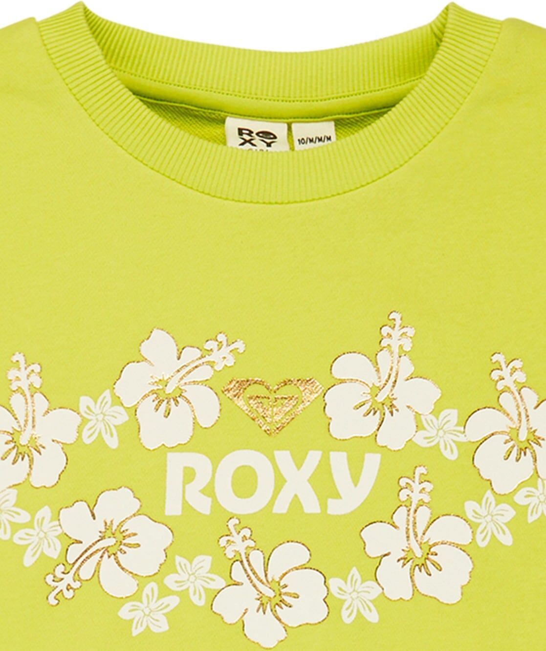 Sweatshirt ROXY "Morning Hike Terry", Kinder, Gr. 10(140-148cm), grün (daiquiri grün), Obermaterial: 55% Baumwolle, 25% Baumwolle, 20% Polyester., Sweatshirts Sweatshirt