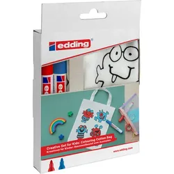 edding Kinder-Baumwollbeutel-Set "Monster", mit 2 Stiften