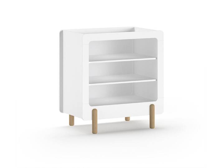 58 aufm Kessel Wickelkommode Wickelkommode Karylin 88x54x95 Wickelregal Wickelschrank MDF Weiß, Wickeltisch mit geräumigem Regal und praktischen Ablagefächern