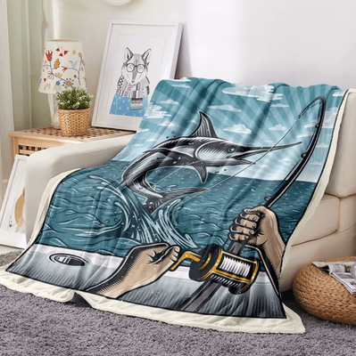 Inspire Curations American Retro Landscape Flannel Throw Blanket gt 1094 100x150cm(3.3x4.9ft