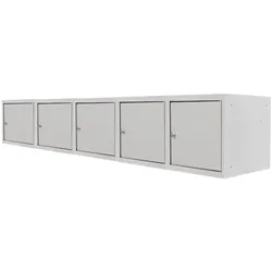 Proregal Mega Deal | 5x Schließfachwürfel Blocky mit Zylinderschloss + 2 Schlüssel | HxBxT 40x40x40cm | Lichtgrau