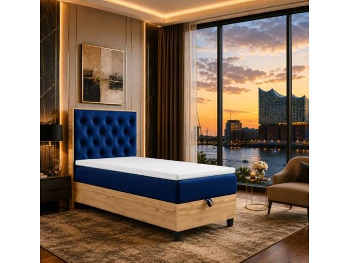 Best For Home Boxspringbett Trinity K-14 mit Bettkasten Matratze und Topper Robustes Boxspringbett 80x200 mit integriertem Bettkasten, Bonell-Federkernmatratze H3, komfortablem Topper und mit Liefer