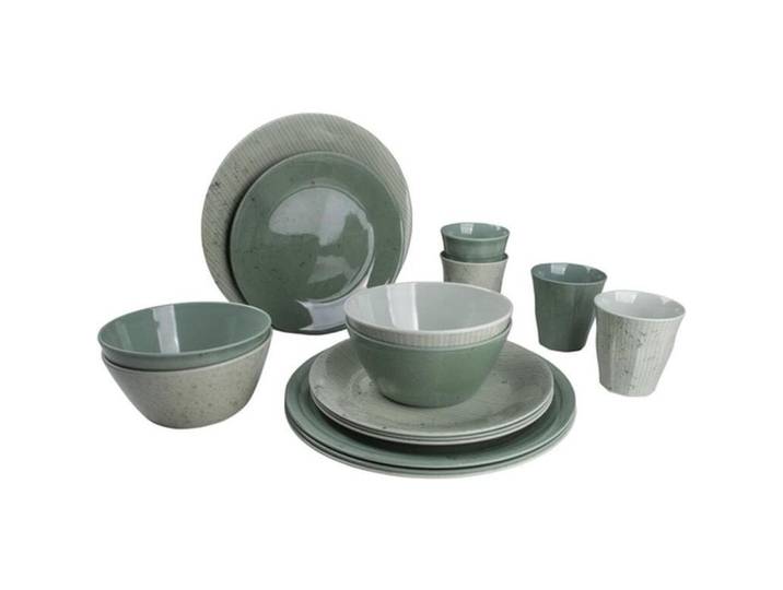 Outdoor-Geschirrset Bo-Camp Mix and Match 16-tlg. - Farbe: grün - Geschirr-Set