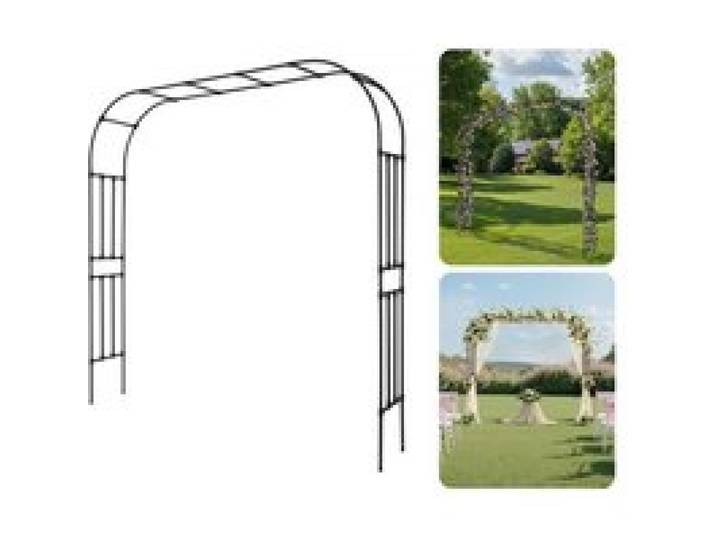 VEVOR Gartenbogen, 2400x2500x400 mm Rosenbogen, Rankhilfe, Kletterhilfe, Metallbogen, stabiler Rosenspalier für den Außenbereich mit Pfählen, ideal für Hof, Rasen, Hochzeitsfeier-Dekoration