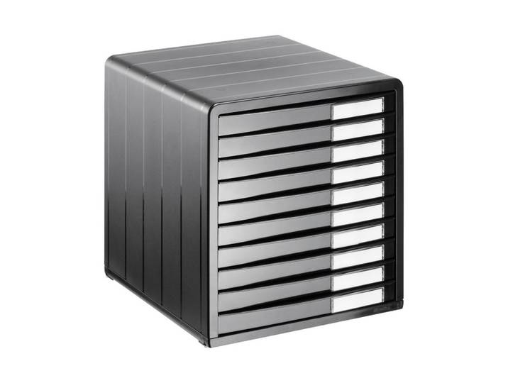 Rotho Briefablage, Anthrazit, Kunststoff, 34.5x32x29 cm, DIN EN ISO 14001, DIN EN ISO 9001, Made in Switzerland, stapelbar, Büromöbel, Schreibtische, Schreibtischzubehör