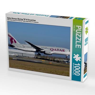 CALVENDO Puzzle Qatar Airways Boeing 787-8 Dreamliner 1000 Teile Puzzle quer | 1000 Teile Lege-Größe 64 × 48 cm Foto-Puzzle für glückliche Stunden