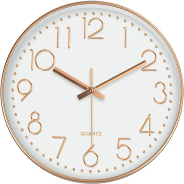 Uplift Curations Minimalist Silent Quartz Wall Clock Modern No Ticking Decor (8 10 12 Inch) white Golden 10 Inch