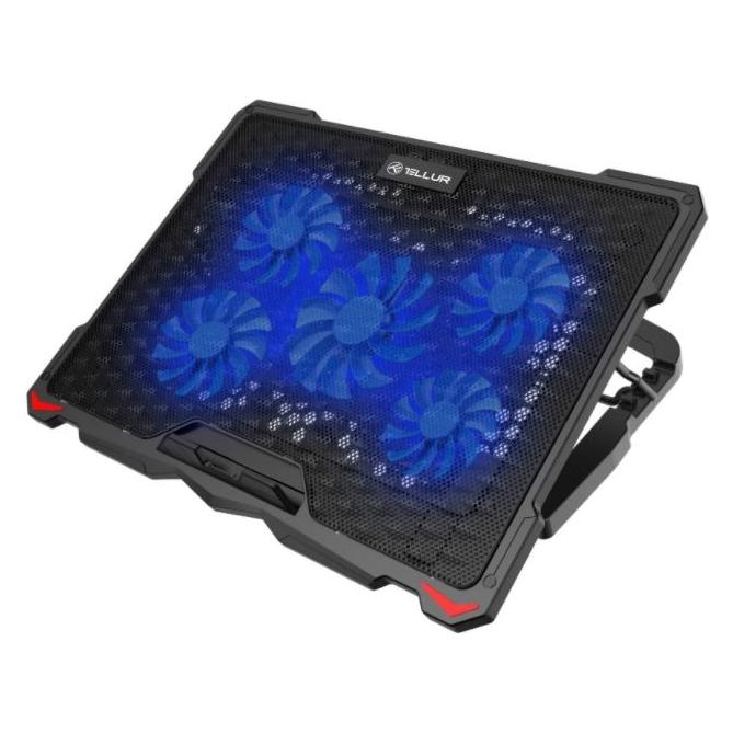 Tellur Cooling pad Basic 17, 5 fans, LED, juodas (TLL491111)