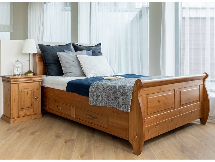 Bett Toska aus massiver Kiefer mit lackierter Oberfläche – 3%-Vorkasse-Rabatt
