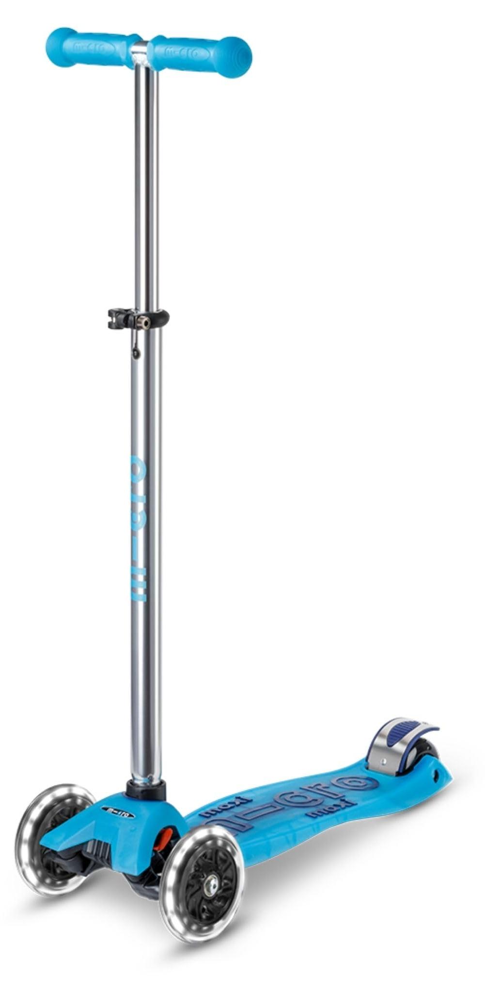 Tretroller Maxi Deluxe Glow LED Plus, Blau, 5-12 Jahre, bis 70 kg