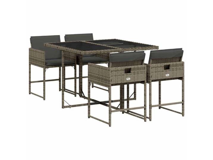 Soldes D'été* Mobilier d'extérieur/ Ensemble à manger de jardin - 5 pcs - coussins gris résine tressée - Anti corrosion FR4146281