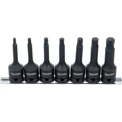 BGS Schraubenausdreher-Satz Antrieb Innenvierkant 12,5 mm (1/2") für defekten Innensechskant 4 - 12 mm 7tlg. - 7004