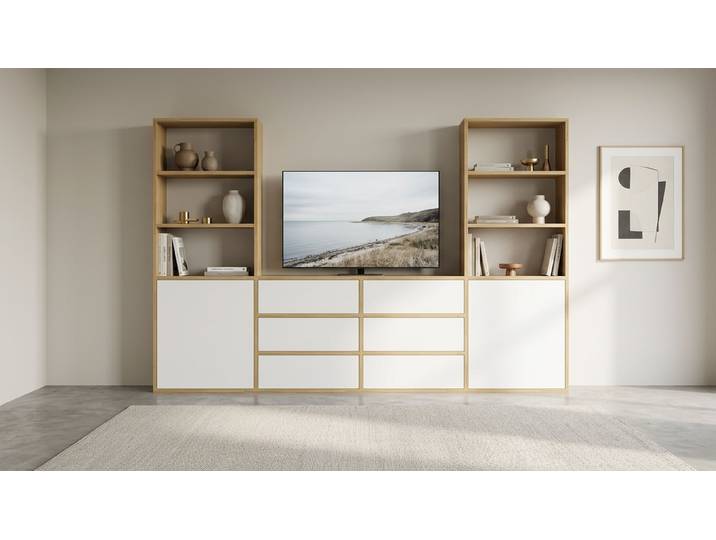 TV-Regal nach Maß Eiche Natur geölt