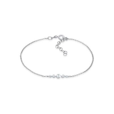 Armband ELLI "Klassisch Funkelnd Zirkonia Kristalle 925 Silber" Gr. 16, silber, Armbänder, Damen, 16cm,mit Steinen, Silber 925 (Sterlingsilber), Armband