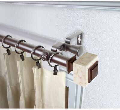 InStyleDesign Gabriella 1 inch Diameter Adjustable Double Curtain Rod
