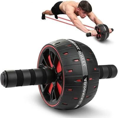 Modern Mode Marketplace Professional Ab Roller Wheel Heavy Duty Stainless Steel Core Trainer For Home Fitness Workout red