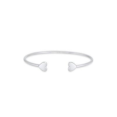 Armreif ELLI PREMIUM "Armband Armreif Herz Liebe Love 925 Sterling Silber" Gr. 160, silber, Armbänder, Damen, Silber 925 (Sterlingsilber), Armreif
