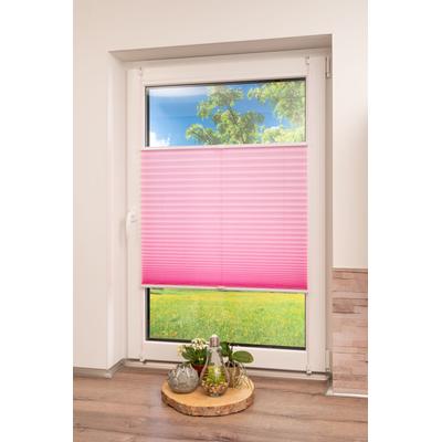 Plissee K-HOME "Klemmfix Pisa", pink, B:25cm H:130cm, Obermaterial: 100% Polyester, Plissees, Crushed-Optik, Topseller