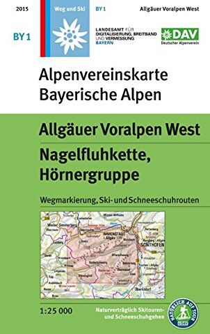 Deutscher Alpenverein e.V. - Allgäuer Voralpen West, Nagelfluhkette, Hörnergruppe: Topographische Karte, mit Wegmarkierungen, Ski- und Schneeschuhrouten (Alpenvereinskarten) - Preis vom 01.10.2026 17:08:56 h