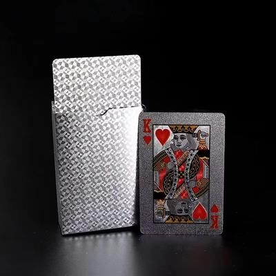 Inspired Finds Luxury Waterproof Playing Cards Sleek Black Poker Deck For Magic, Parties & Game Nights silvery