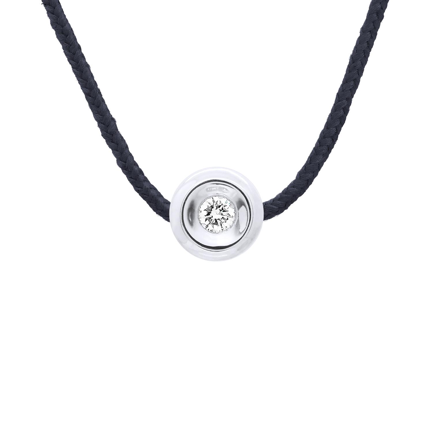 DIADEMA - Halskette - Nylon Schwarz - Echter Diamant