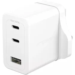 PanzerGlass empower Turbo (70 W, 3 Ports), USB Ladegerät, Silber, Weiss