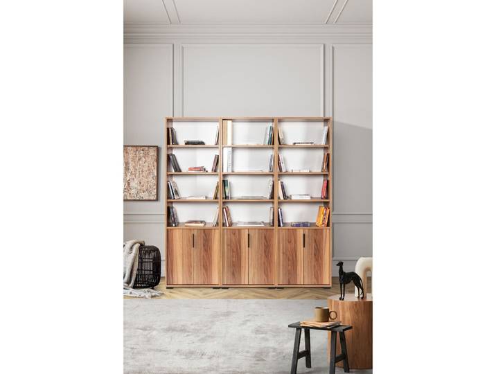 Bücherregal Georis Nussbaum Holzwerkstoff B 180 H 187 cm - Bücherregal