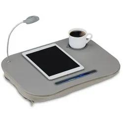 Relaxdays Laptopkissen mit Licht grau Grau