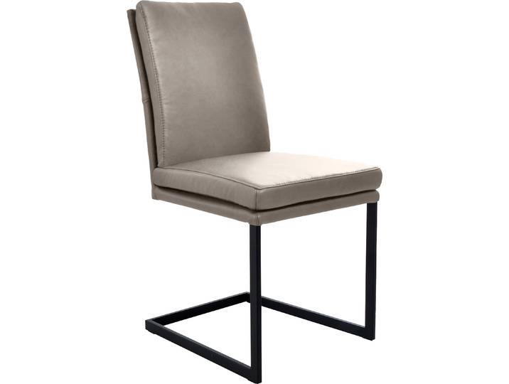 Freischwinger, Leder CLOUD, Schwarz, 47×96×64 cm, Stabil, Modern, K+W-Polstermöbel