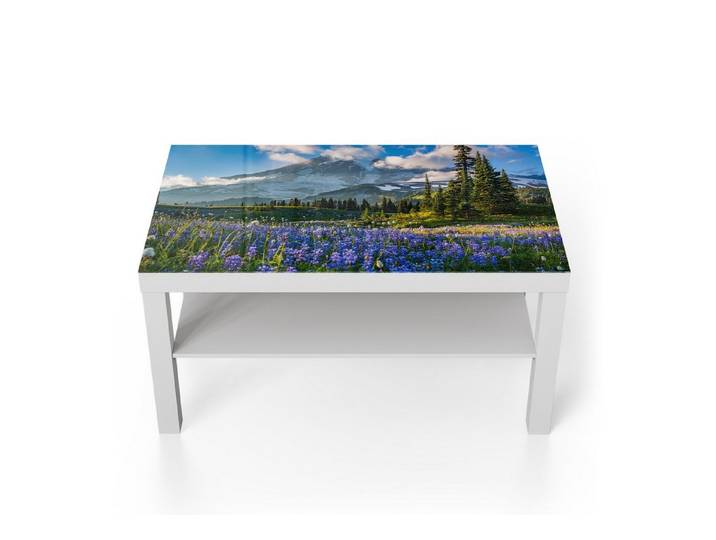 DEQORI Couchtisch 'Mount Rainier Wunderland', Glas Beistelltisch Glastisch modern