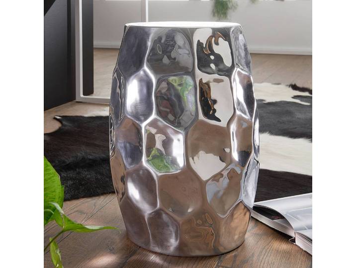 Beistelltisch Valdez Ø 30cm Silber/Silber