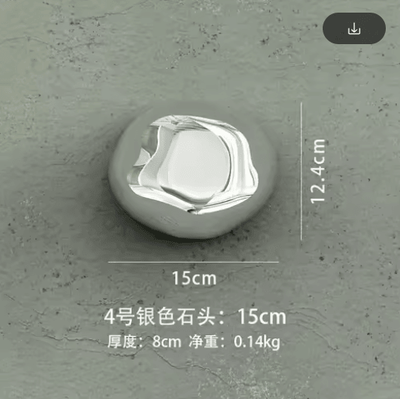 Inspire Picks Luxury 3D Stone Wall Decor Golden Simulation Stone Hanging Accent silvery.04