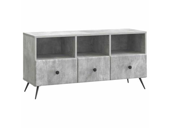 Kaorsrow TV-Schrank Betongrau 102x34,5x50 cm Lowboard Holzwerkstoff Vielseitiges Mediacenter mit 3 Schubladen und Kabeldurchlass für Ordnung im Wohnzimmer oder Schlafzimmer.