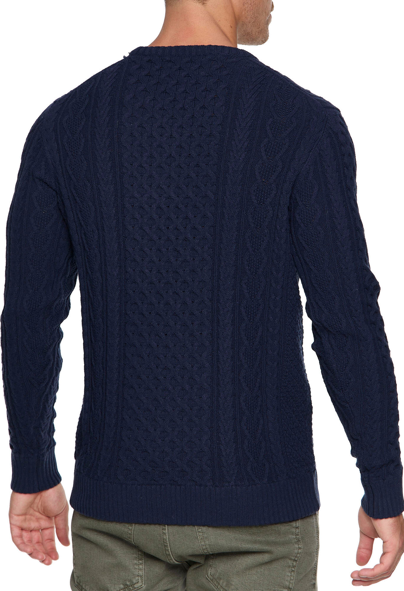 Rundhalspullover INDICODE "Belinski", Herren, Gr. M, blau (navy), Strick, Obermaterial: 100% Baumwolle, unifarben, normal, Rundhals, Pullover Rundhalspullover