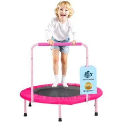 VEVOR Kindertrampolin Outdoor-Trampolin 91,44 cm faltbares Trampolin mit Griff, Rebounder-Trampolin Gartentrampolin für Kleinkinder, Geburtstagsgeschenk für Kinder ab 3 Jahren 100 kg belastbar Rosa