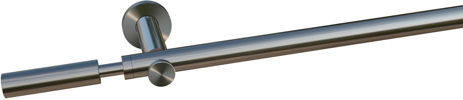 Gardinenstange INDEKO "Pretoria", silber (edelstahlfarben), L:140cm, Eisen, Gardinenstangen