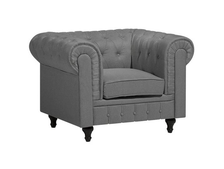 SESSEL Polsterbezug hellgrau Chesterfield