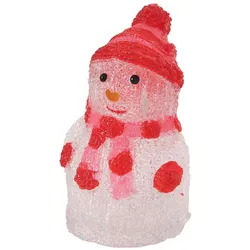 LED-Acryl-Schneemann 24x15cm Winterdeko Weihnachtsdeko Weihnachtsfigur Dekofigur rot