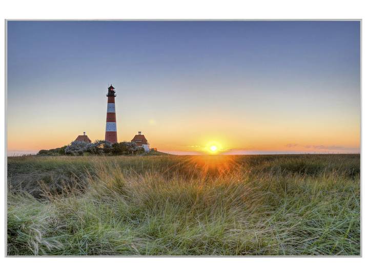 Bild mit Rahmen Leuchtturm Westerheversand 1 image LAND