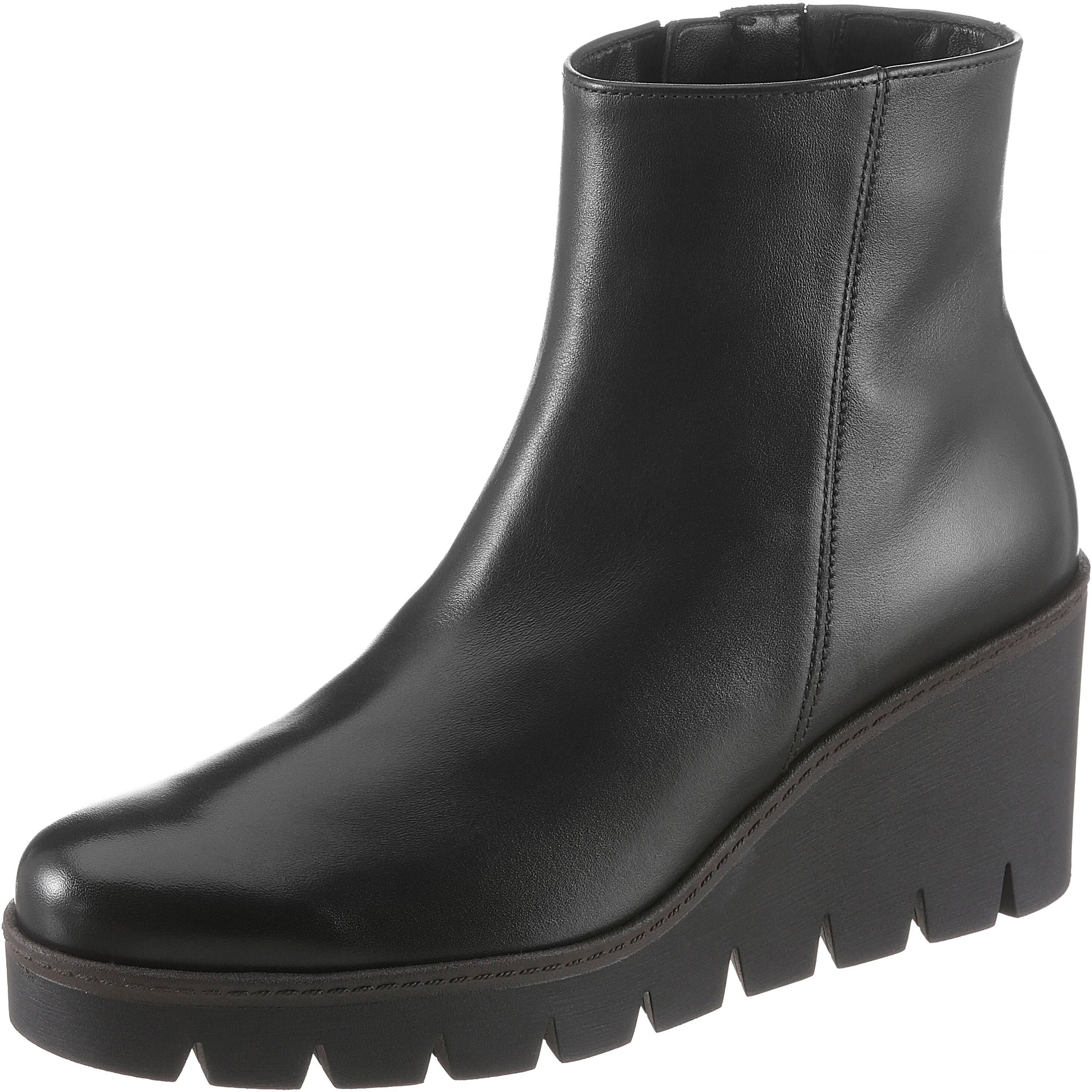 Ankleboots GABOR, Damen, Gr. 40,5, wärmend, schwarz, Kalbsleder, unifarben, Schuhe Ankleboots, Keilabsatz, Boots, Stiefelette in Used Optik